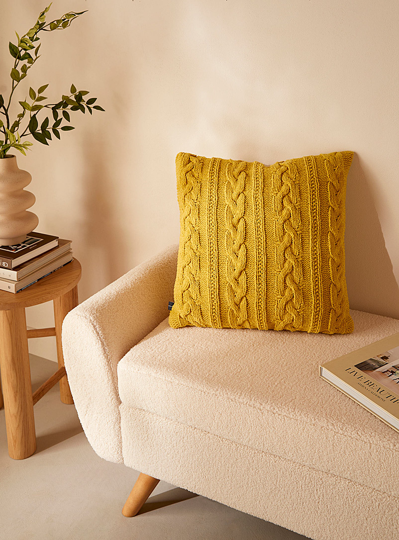 Simons Maison Green Chenille knit cushion 45 x 45 cm