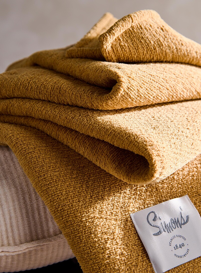 Simons Maison: Le jet&eacute; douce chenille 130 x 150 cm Taupe