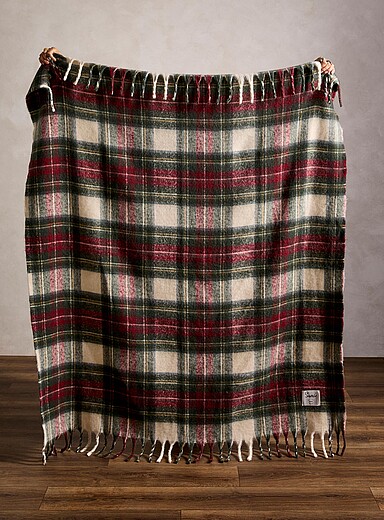 Le jet&eacute; effet mohair carreaux rouge et vert <b>Collection de No&euml;l</b>