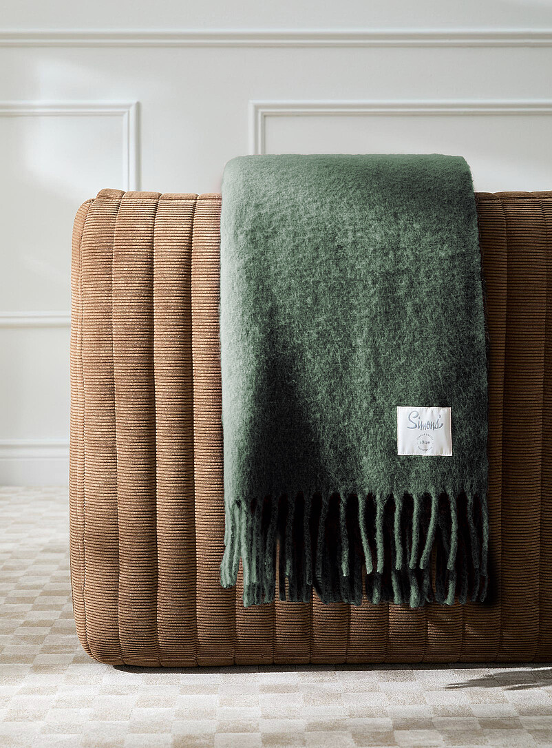 Powdery Tone Faux-Mohair Throw 130 X 170 Cm