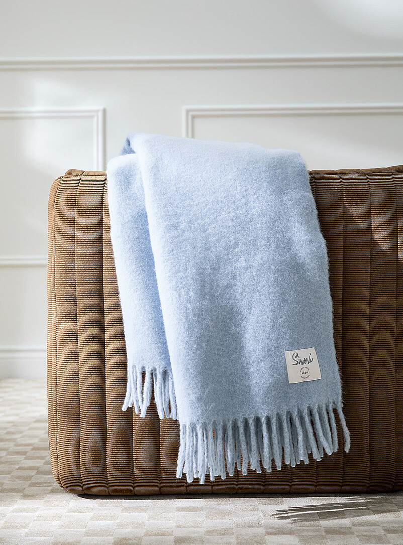 Powdery Tone Faux-Mohair Throw 130 X 170 Cm