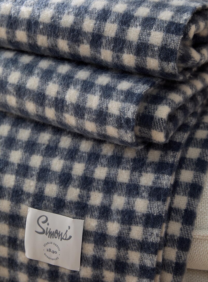 Gingham check faux-mohair throw 130 x 170 cm product image 2