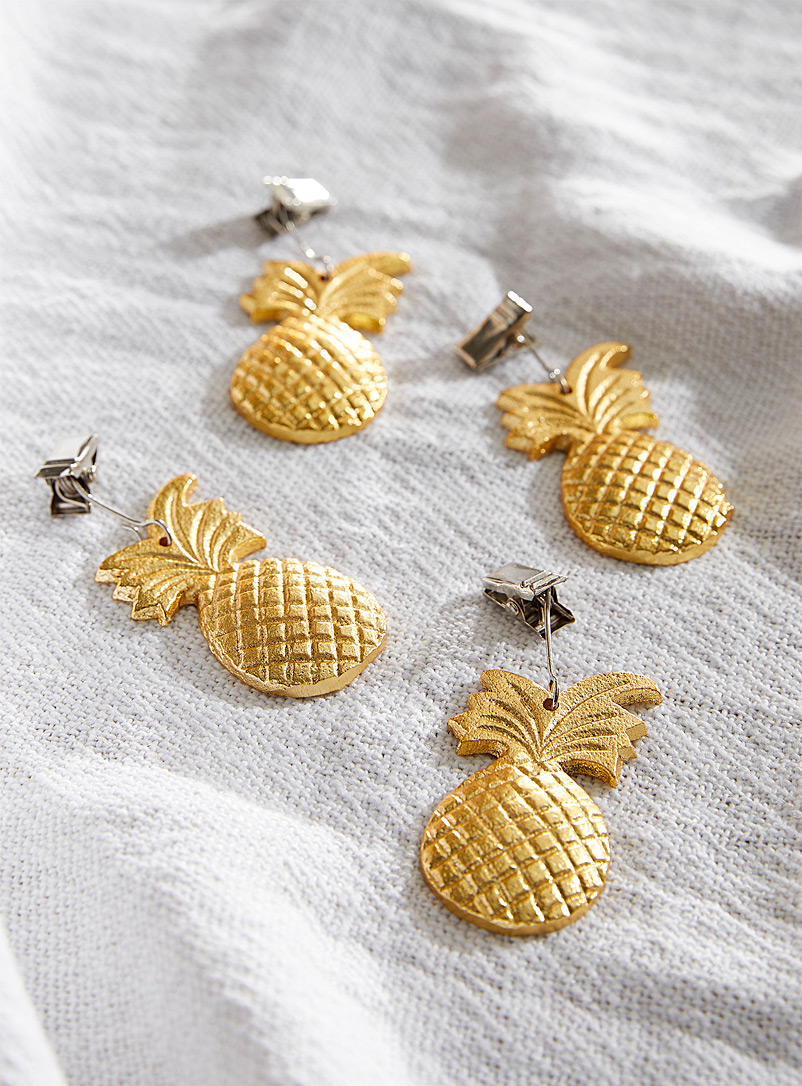 Simons Maison Assorted Golden pineapple tablecloth weights Set of 4