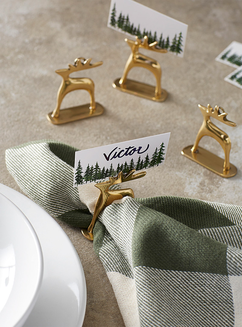 Simons Maison Gold Golden deer place card supports Set of 4