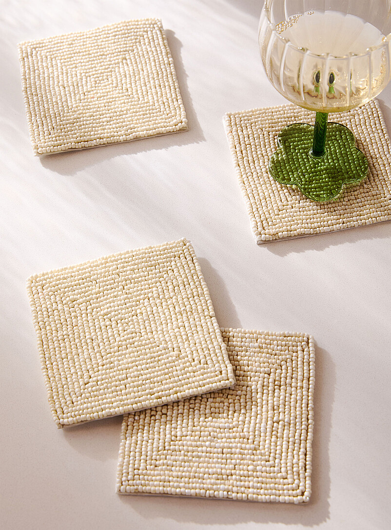 Iridescent beads coasters Set of 4 product image (primary)