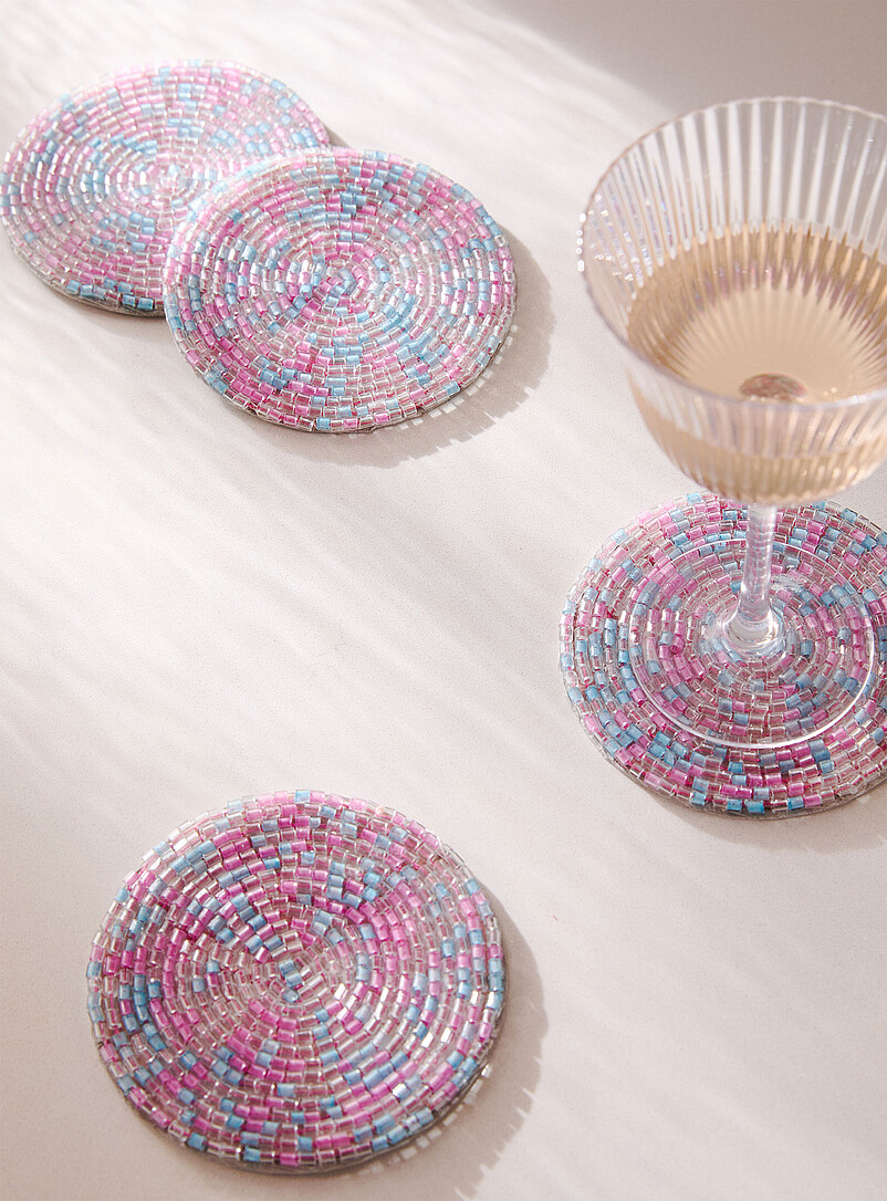 Candy beads coasters Set of 4 product image (primary)