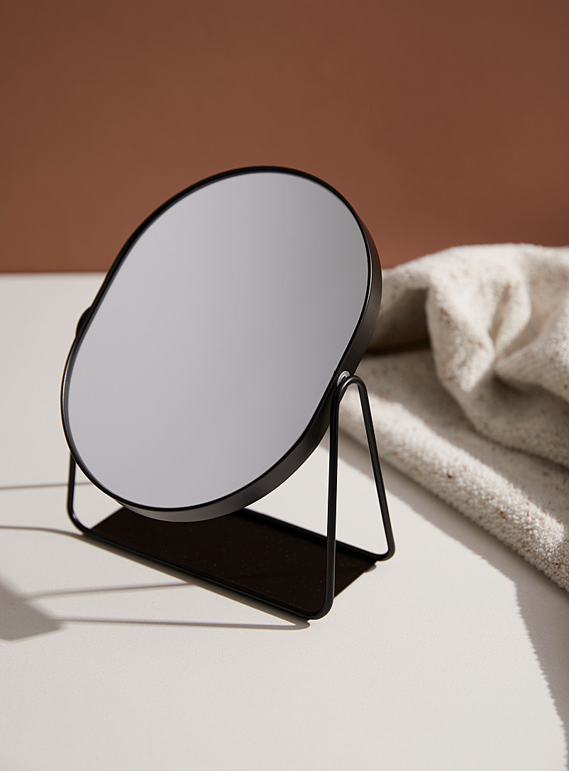Simons Maison: Le miroir double sur pied noir Noir