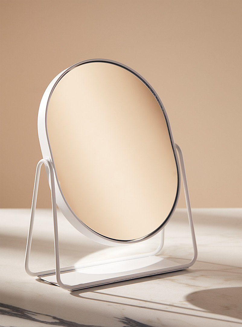 Simons Maison: Le miroir double sur pied blanc Blanc
