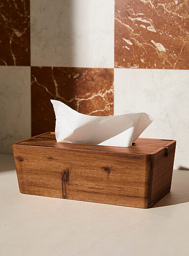 La bo&icirc;te papier mouchoir bois d'acacia