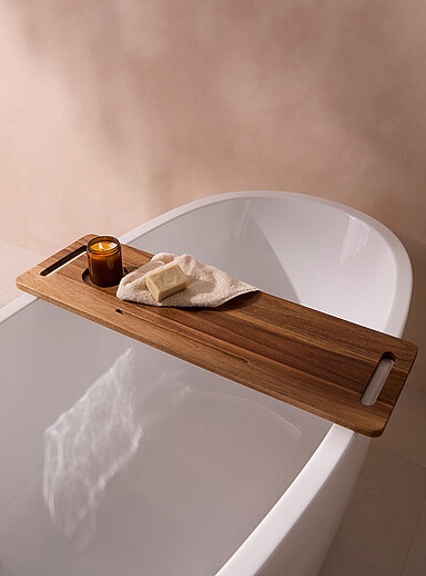 Acacia wood bath tray