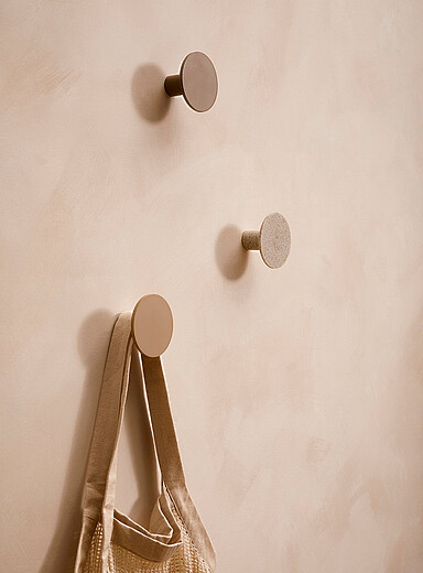Faux-sandstone circular wall hooks Set of 3