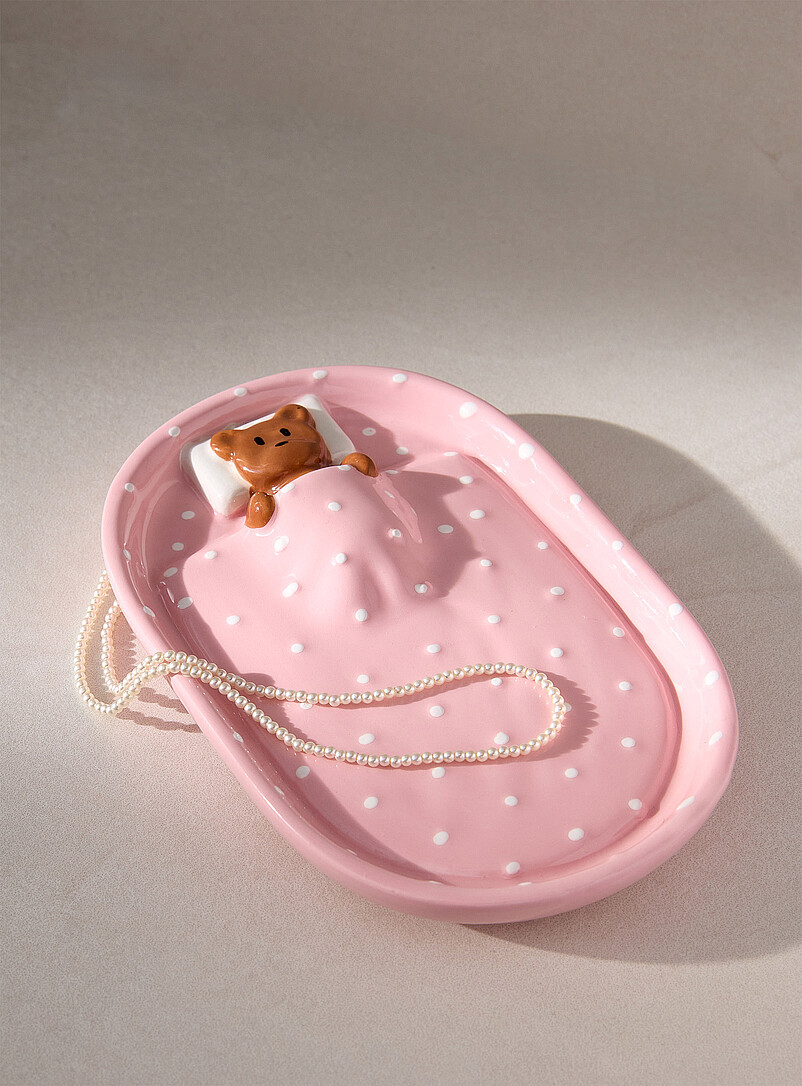 Sleeping teddy bear small tray product image (primary)