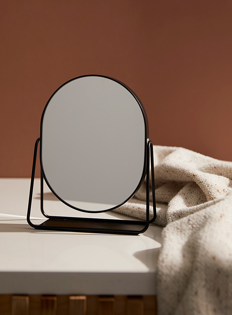 Black standing double-sided mirror product image (primary)