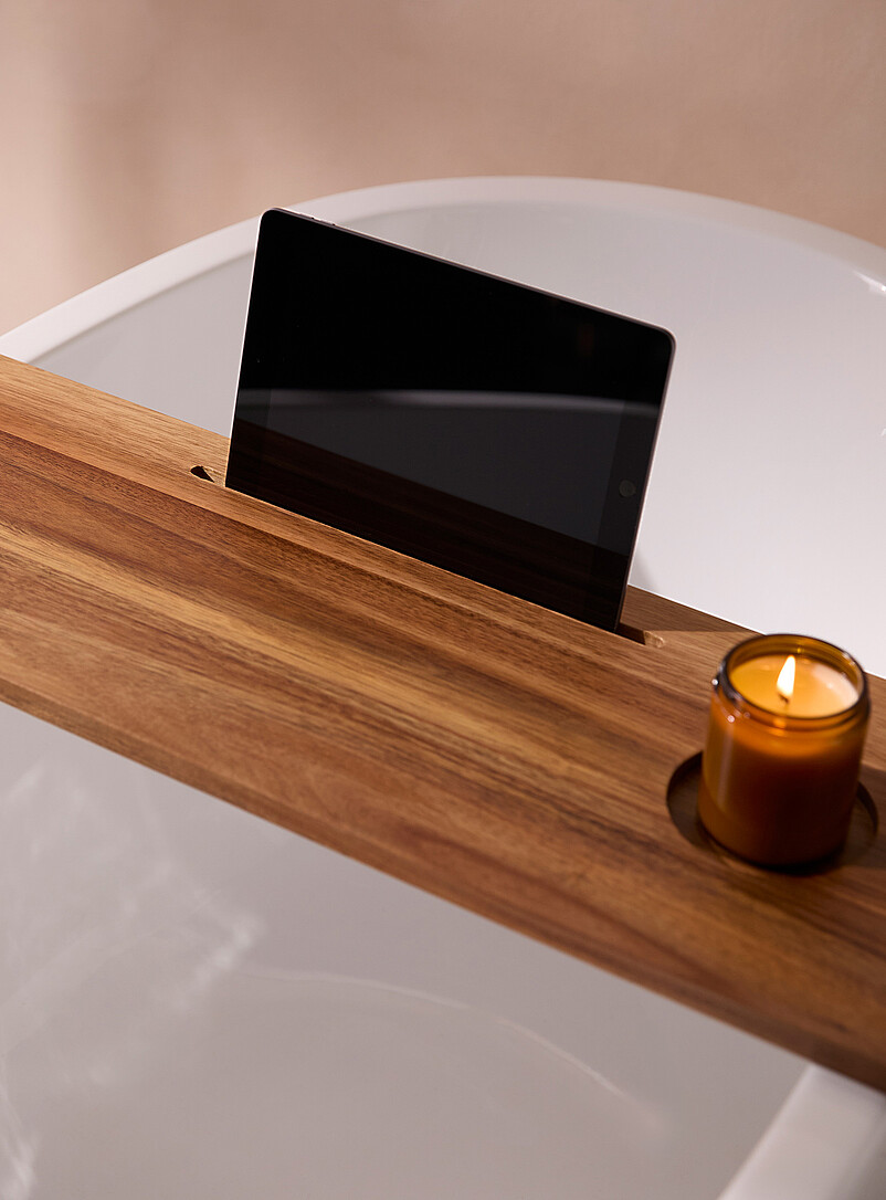 Acacia wood bath tray product image 2