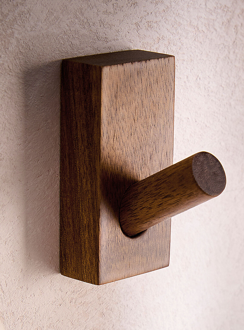 Acacia wood wall-mounted hooks Set of 3 product image 2