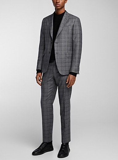 Faded checkers grey suit | Zegna | | Simons