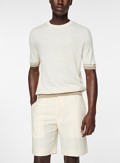 Zegna Ecru/Linen Oasi Lino ecru Bermuda short for men