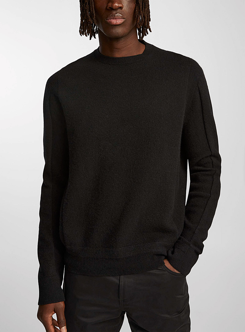 Zegna: Le chandail laine lignes verticales Noir pour homme