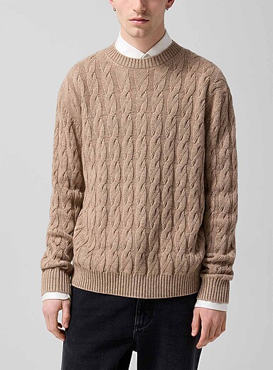 Zegna: Le chandail tricot c&acirc;ble lin et cachemire &Eacute;cru - Lin pour homme