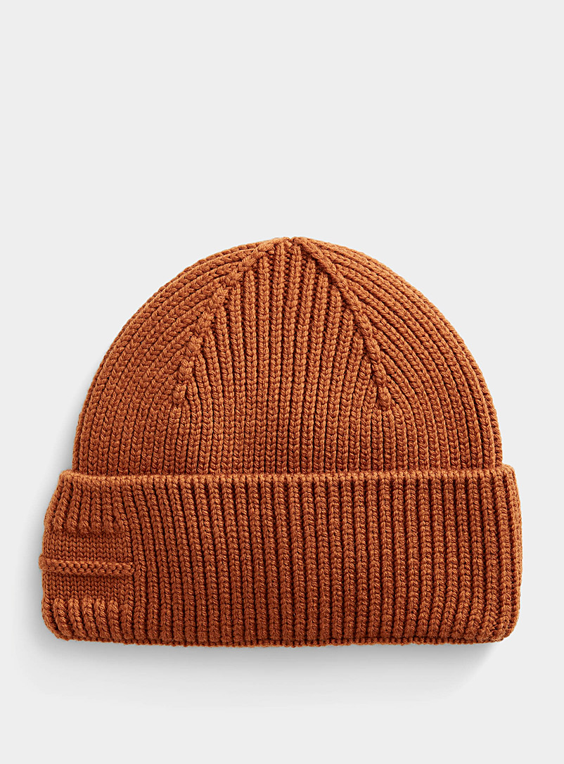 Zegna Copper Embossed stripe ribbed tuque for men
