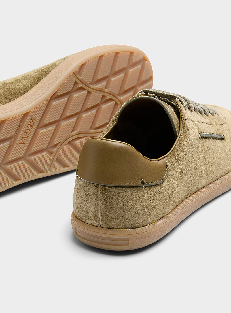 Zegna Green 232 suede sneakers Men for men