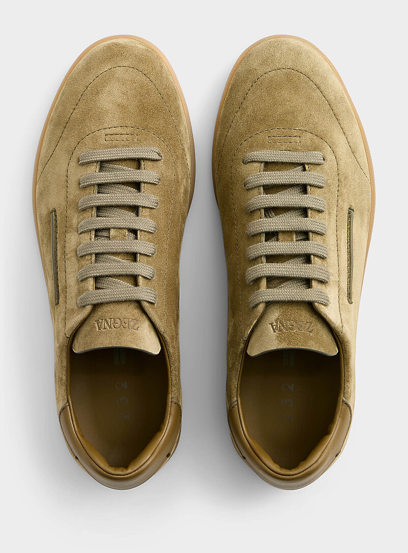 Zegna Green 232 suede sneakers Men for men