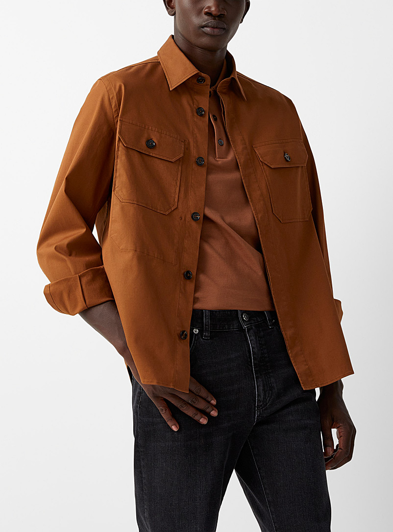 Zegna Copper Patch pockets overshirt for men