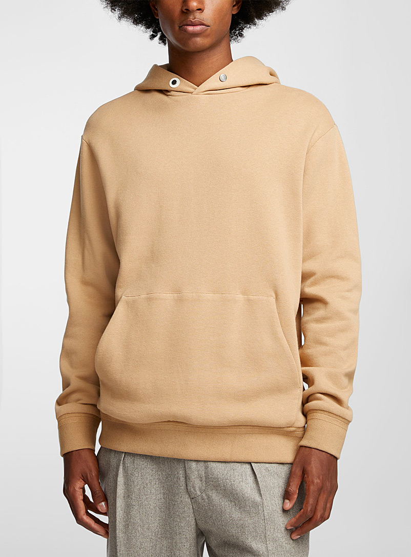 Zegna Ivory White Cotton and cashmere hoodie for men