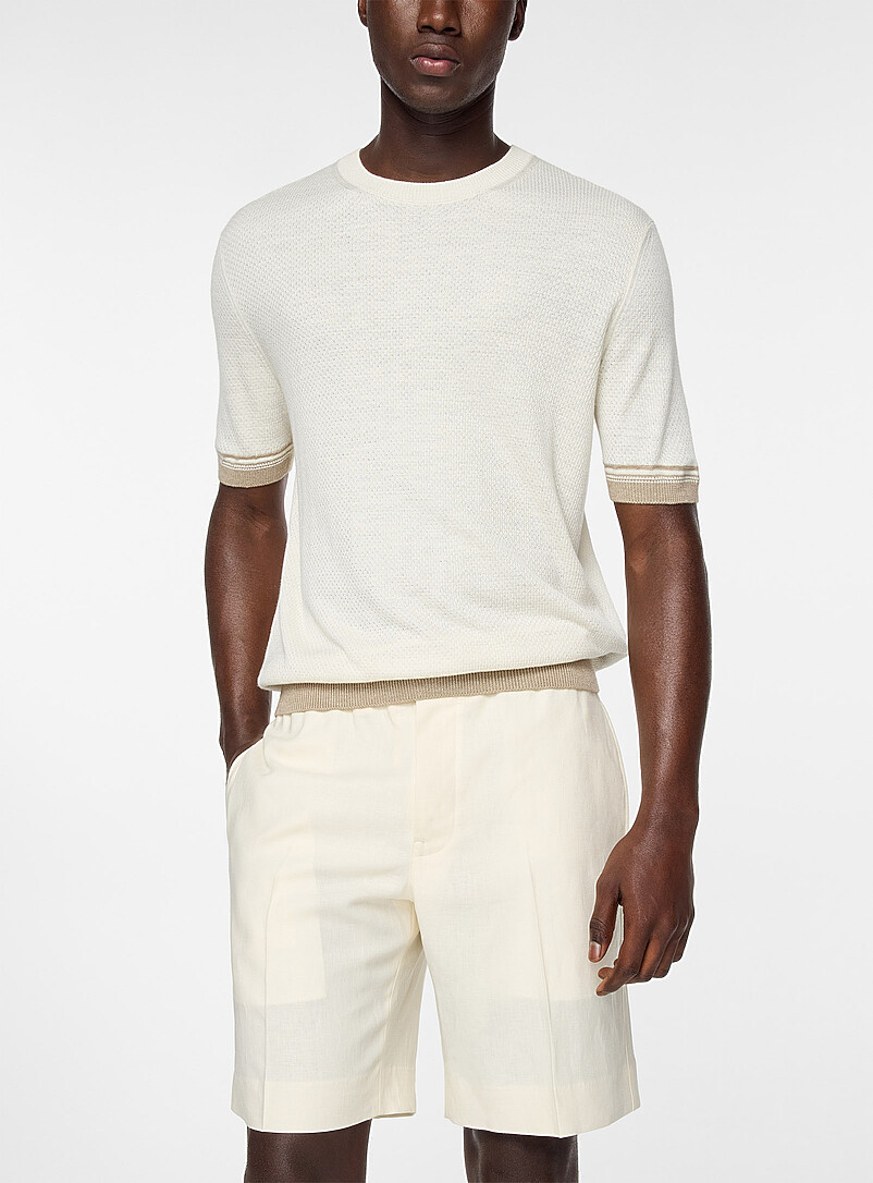 Oasi Lino ecru Bermuda short product image (primary)