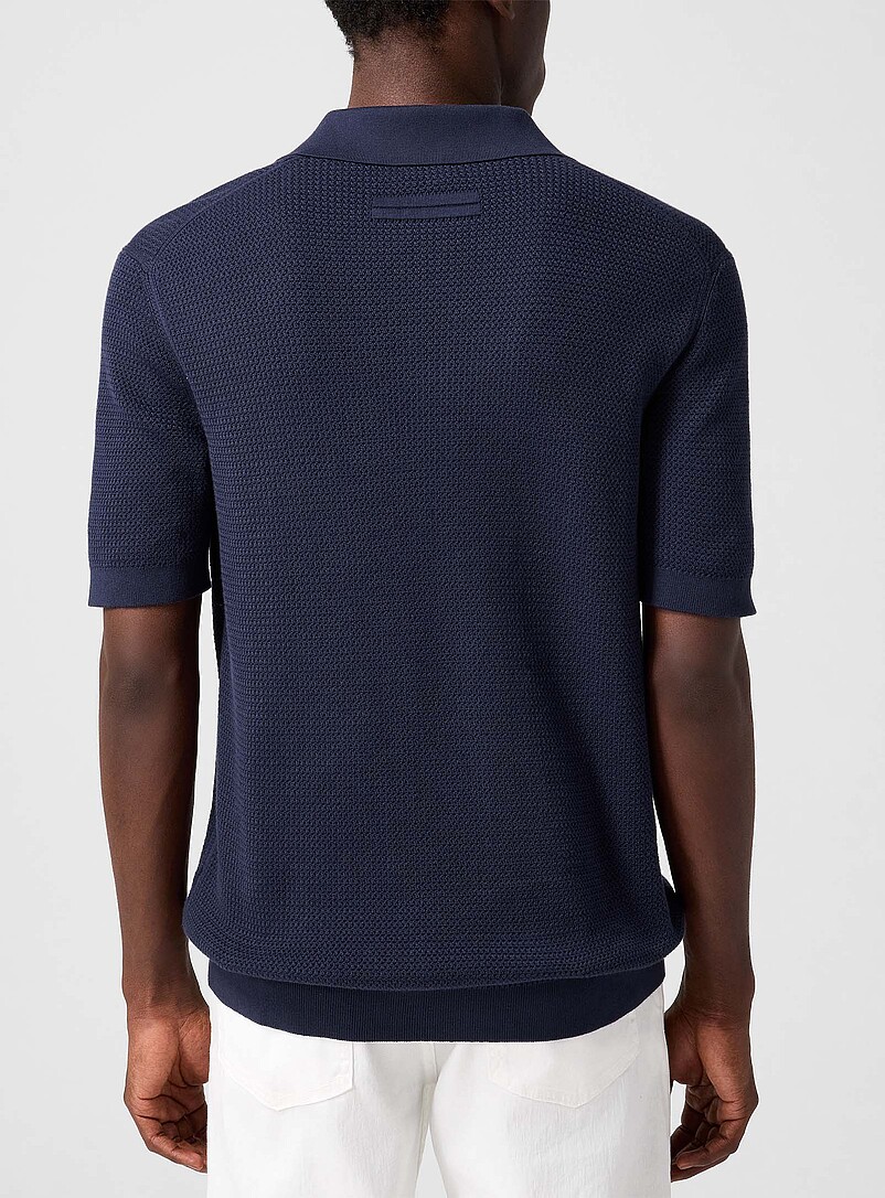 Johnny collar textured jacquard polo shirt product image 3