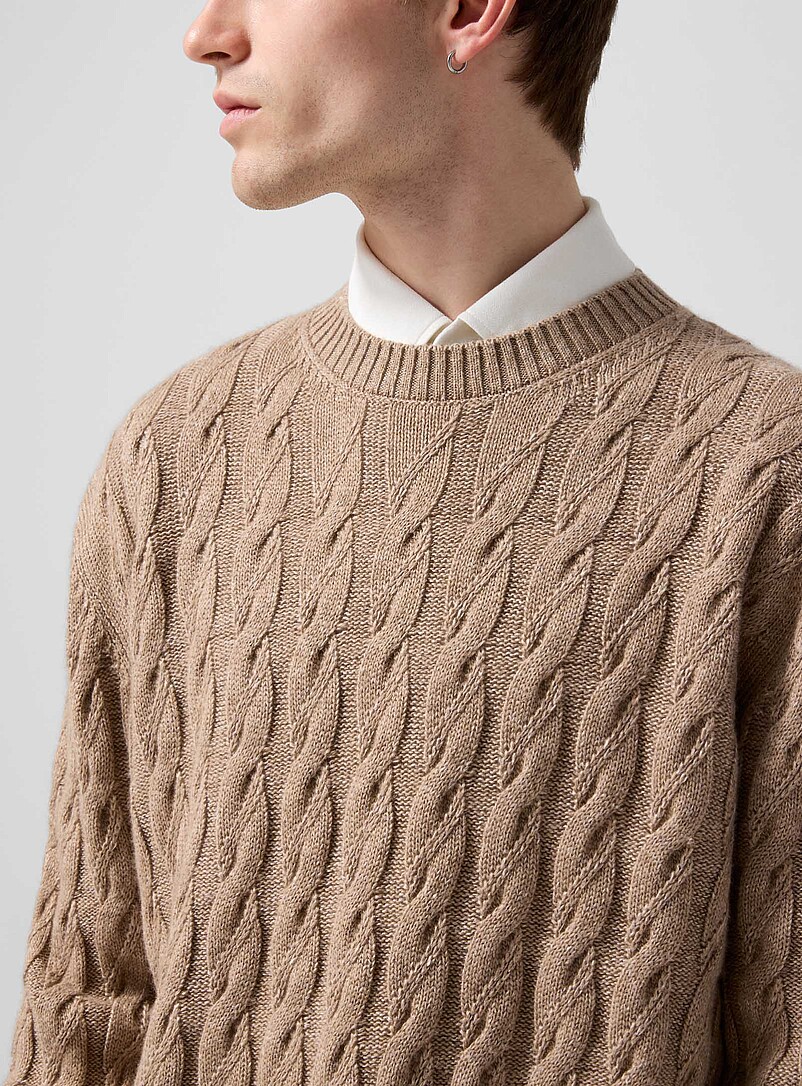 Linen-cashmere blend cable-knit sweater product image 2