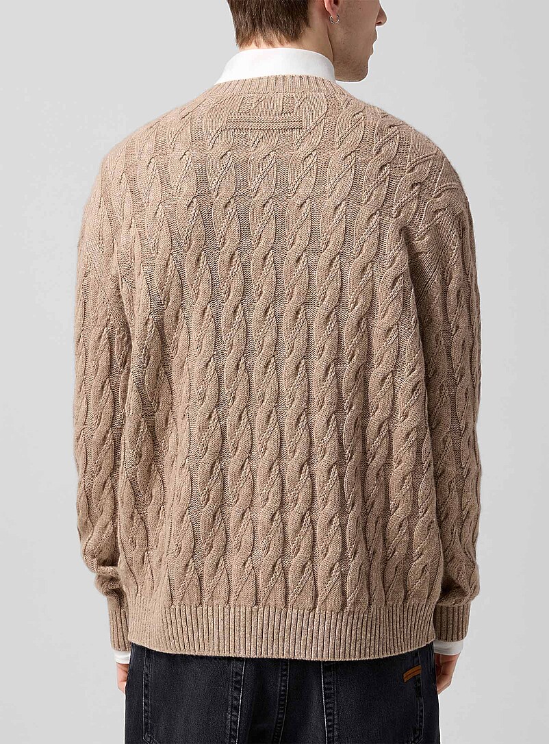 Linen-cashmere blend cable-knit sweater product image 3