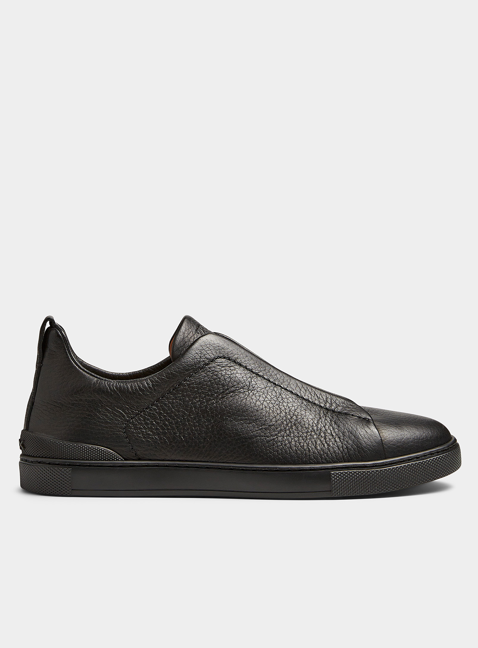 Zegna Black Triple Stitch Tm Sneakers Men