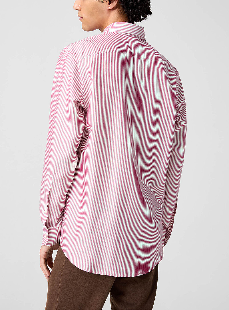 Pink stripes pure silk shirt product image 2