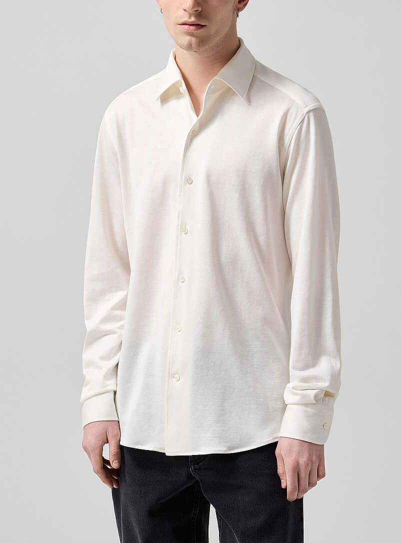 Bianco Oasi Stretch Jersey Shirt