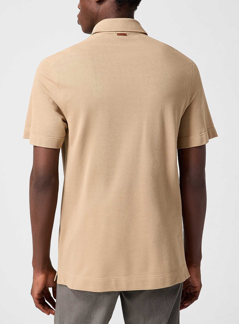 Piped-pocket piqué polo product image 2