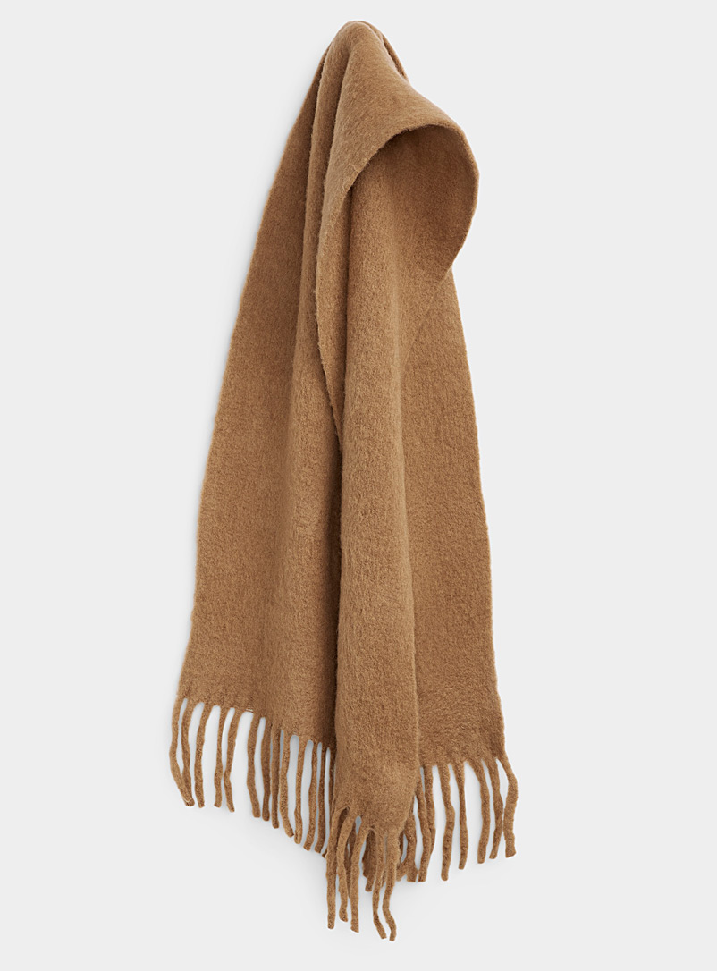Moment by moment Honey Mohair-like solid scarf for women