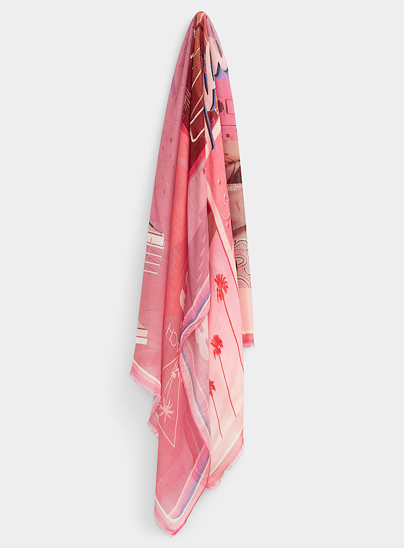 Moment by moment Pink Retro Miami scarf for women