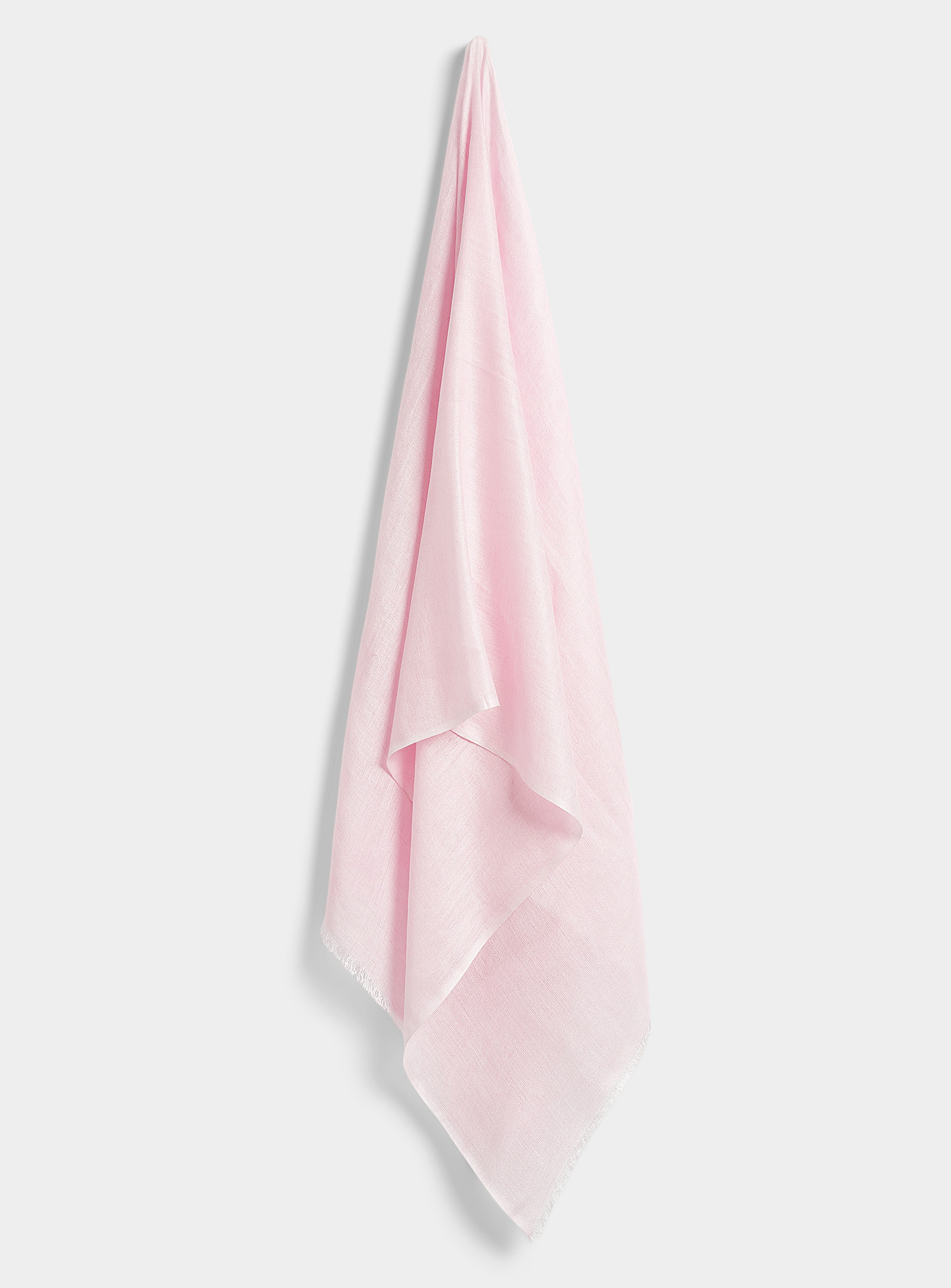 Moment By Moment Solid Lightweight Linen-blend Scarf In Pink