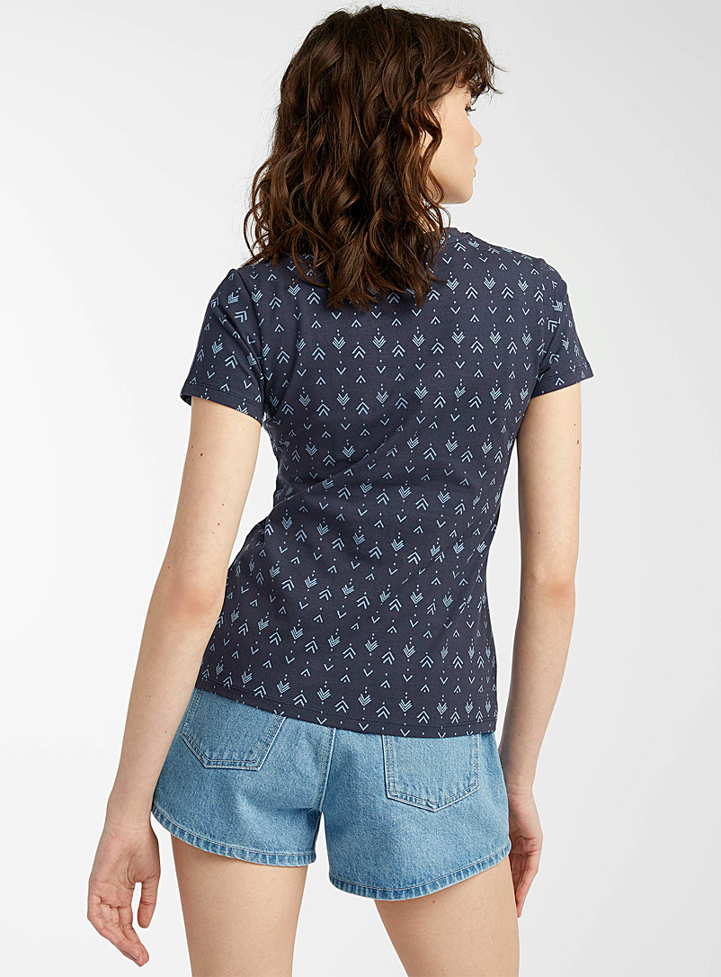 Twik Blue Organic cotton short-sleeve printed tee for women