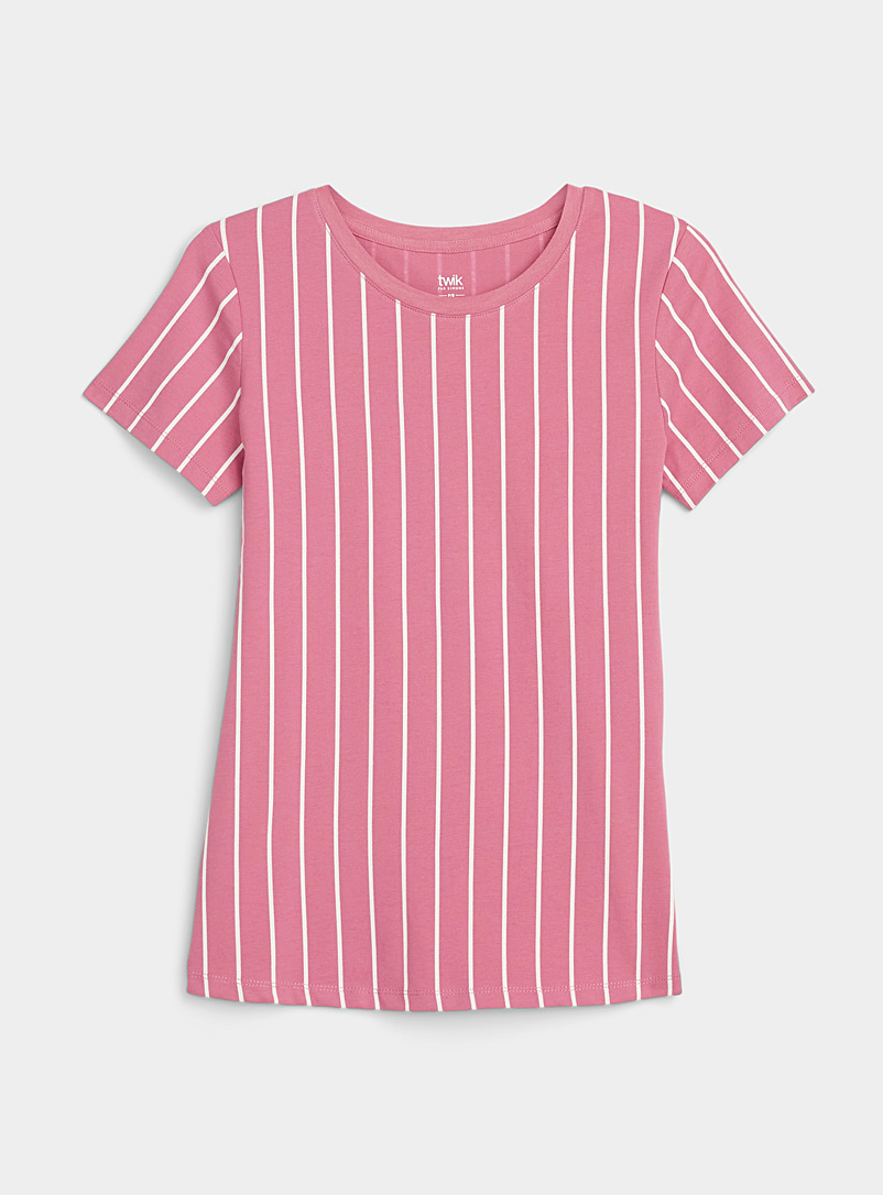 Twik: Le t-shirt imprimé coton bio manches courtes Rose moyen pour femme