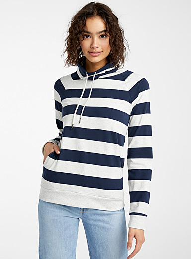 Mega stripe tunnel-collar sweatshirt | Twik | Women