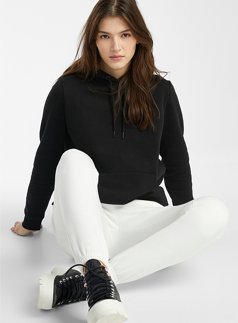 Twik Black Basic organic cotton hoodie for women