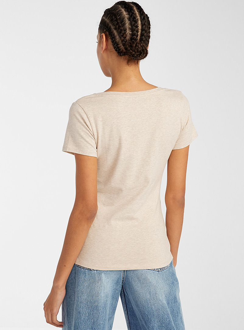 Twik: Le t-shirt basique col V coton bio Marine pour femme