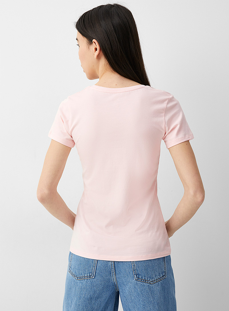 Twik: Le t-shirt col rond manches courtes coton bio Bleu royal-saphir pour femme