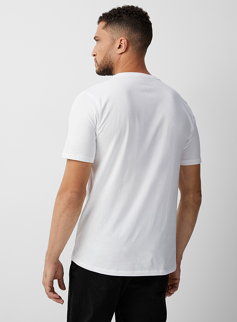 Le 31: Le t-shirt col V pur coton biologique <b>Coupe standard</b> Bleu marine - Bleu nuit pour homme