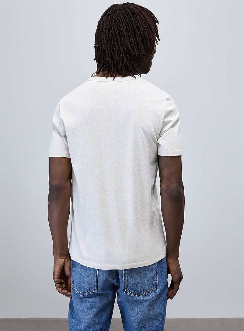 Le 31: Le t-shirt col V pur coton biologique <b>Coupe standard</b> Bleu marine - Bleu nuit pour homme