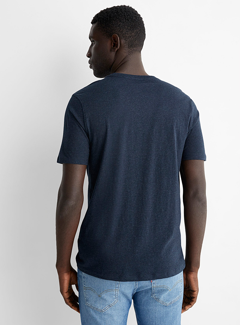 Le 31 Charcoal 100% organic cotton V-neck T-shirt for men