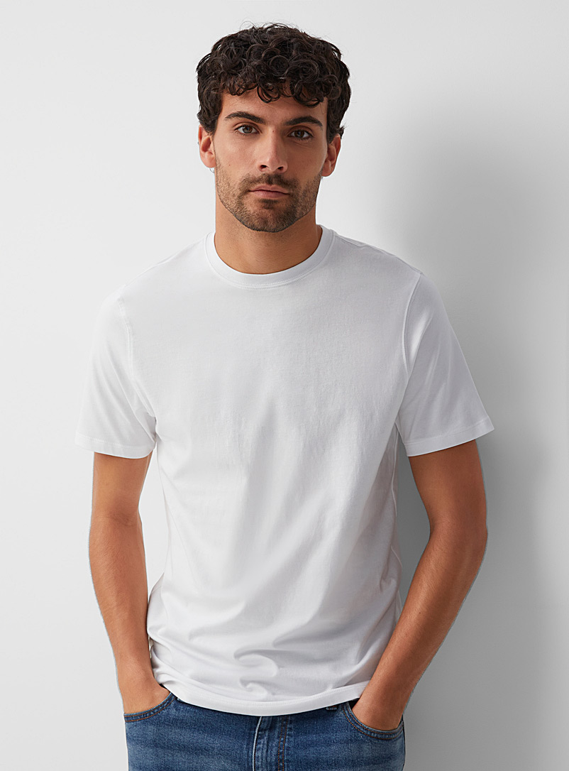 Mens Organic T Shirt White Fair Trade Certified Tee Shirt 100% Organic Cotton  Shirt GOTS Eco Friendly Crew Neck Plain White T-shirt 