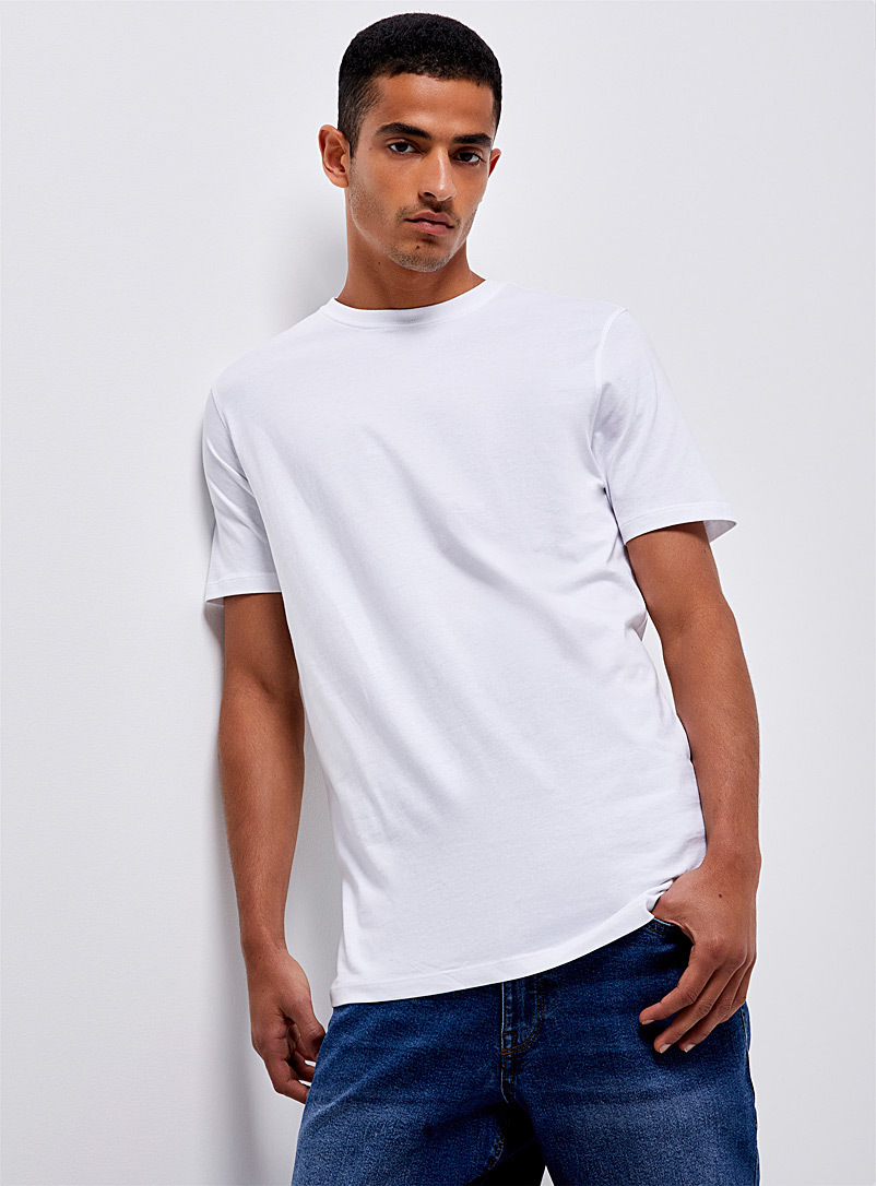 Le 31 White 100% organic cotton crew-neck T-shirt Standard fit for men